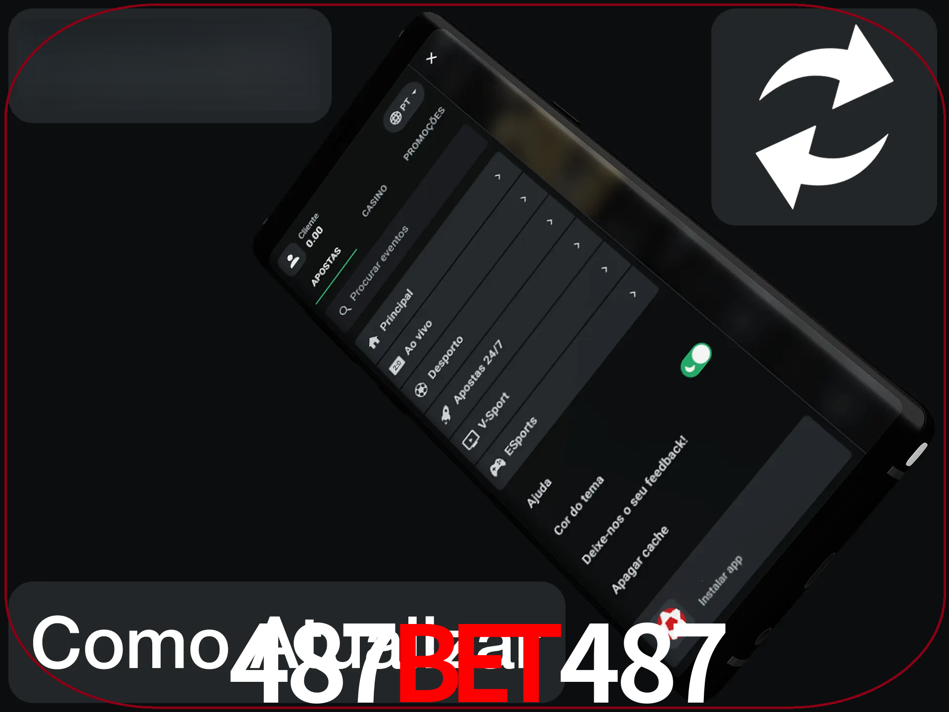 O aplicativo é atualizado automaticamente quando você faz o login.